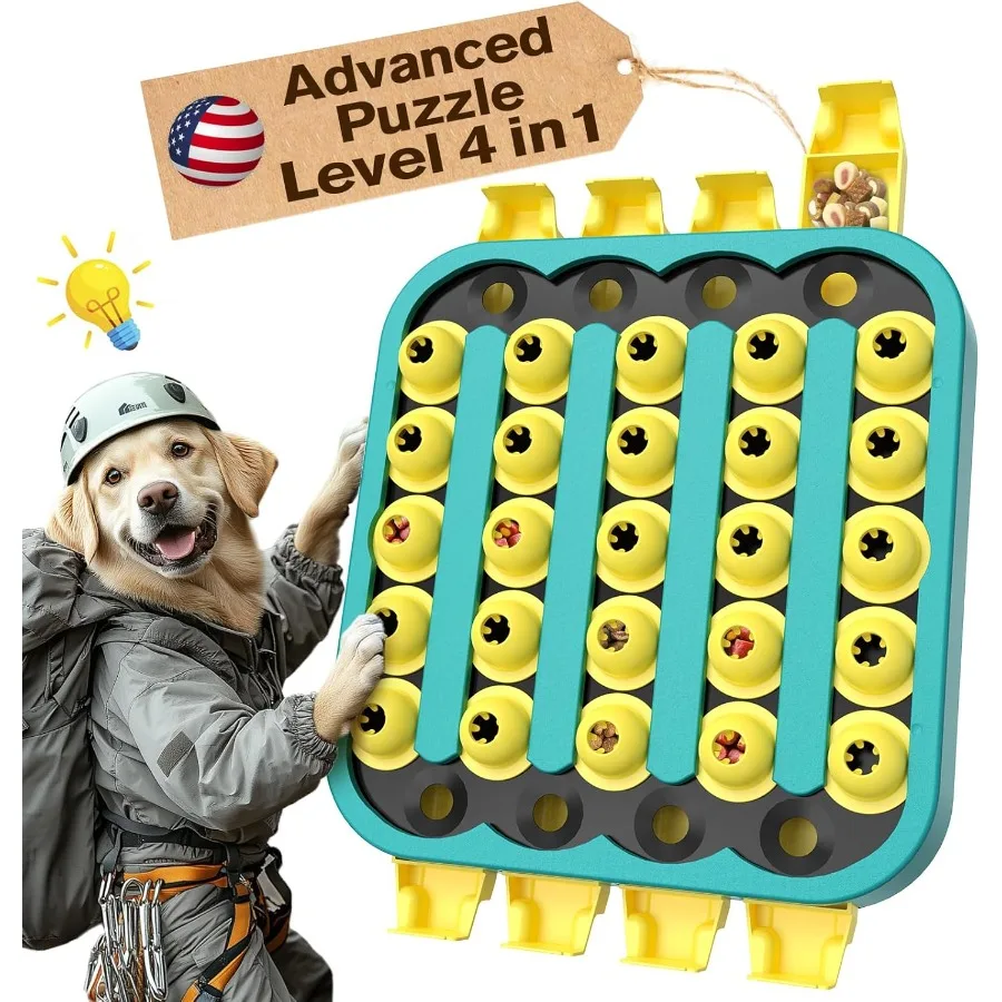 

U.S. Brand Design All IN ONE 4 Difficult Levels of Challenge ExtraLarge Size Advanced Dog Puzzle Toy for Small Medium Large Sma