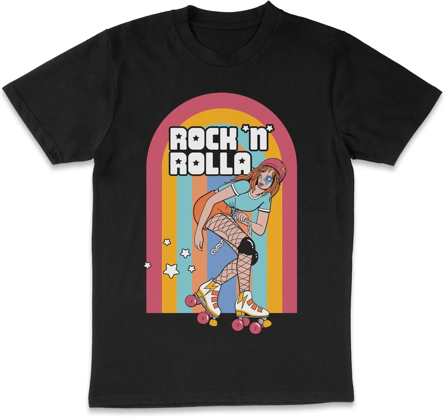 THRILL HOUSE Rock N Rolla 80s Roller Skating Roller Derby Retro Vintage Women’s Wear  Individuality T-Shirt