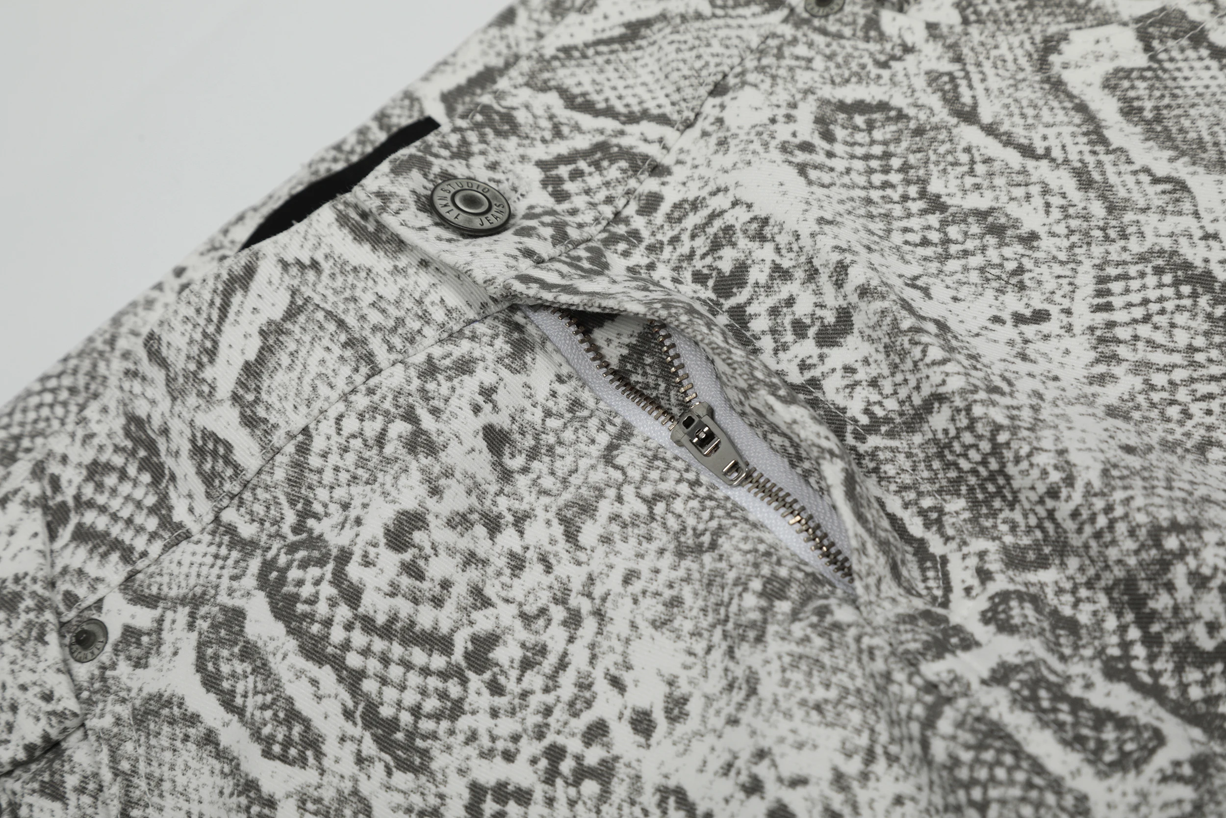 Men's Women's 2025 Fashion High Street Trousers Snake Pattern Design Pants Male Micro Flared Pants Slim-fit Versatile Trousers