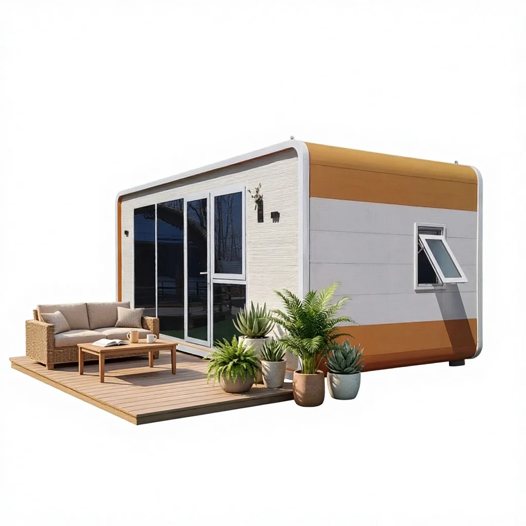 Modern Design 40FT Prefabricated Bathroom Villa Hotel Complete Galvanized Steel Frame Apple Cabin