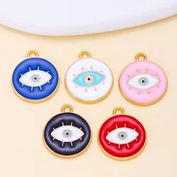 12Pcs Enamel Evil Eyes Charms For Women Jewelry Making Turkish Eye Earrings Pendants Necklace Bracelet DIY Accessories Supplies