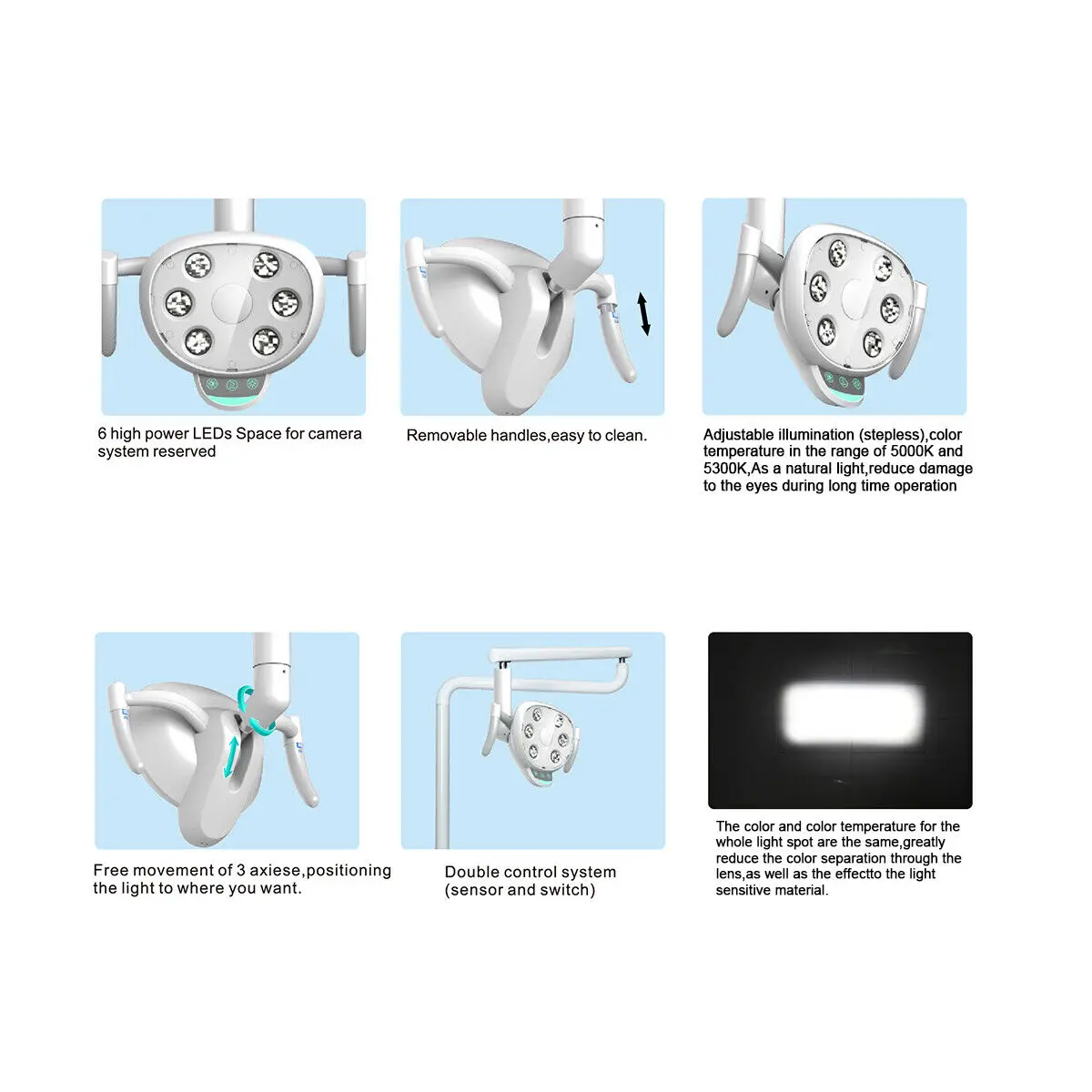 Dental LED Lamp CX249-23 Oral Light with 6 High Power LEDs for Dental Chair Unit Double Control System