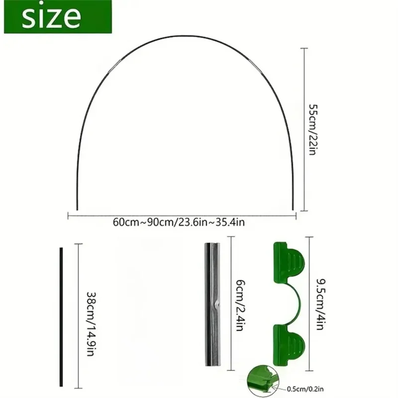 18pcs/30pcs, Greenhouse Hoops Garden Hoops Frame For StableGardening Tunnel Support Frame For Garden Farm YardsAgricultural Gree