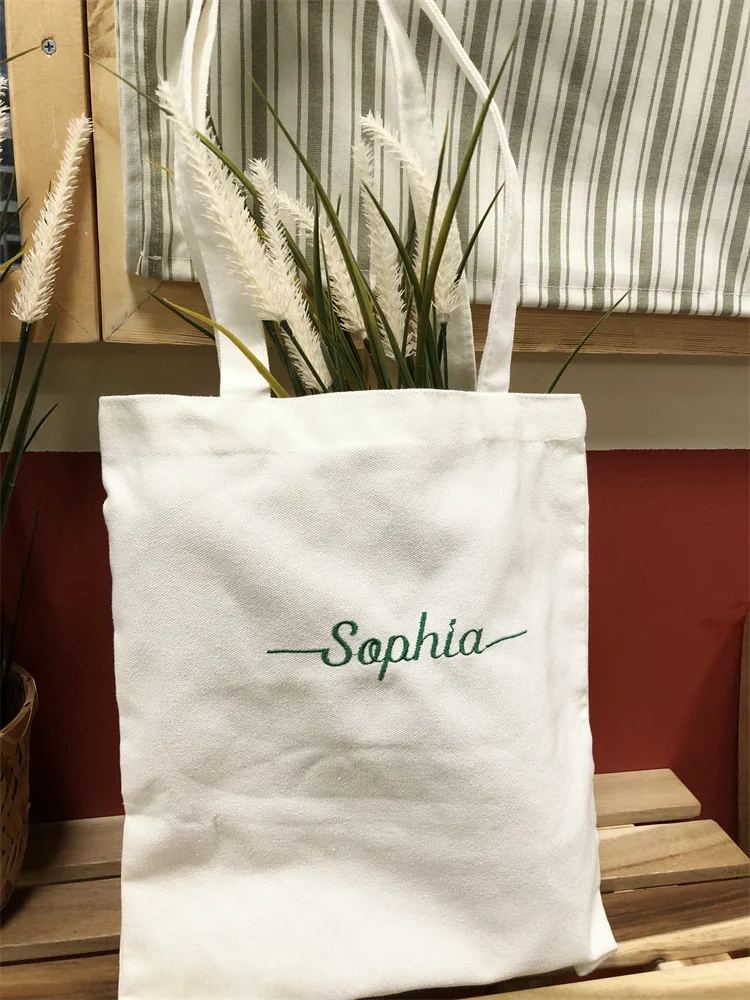 High End Embroidery Customized Canvas Bag Gift Bag Green Environmentally Friendly Shopping Bag