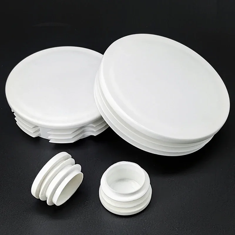 OD 16 19mm-50mm White Plastic Steel Round Pipe Plug Furniture Leg Anti Slip Feet Protector Pad Plastic Square Tube Cap Plug Cap