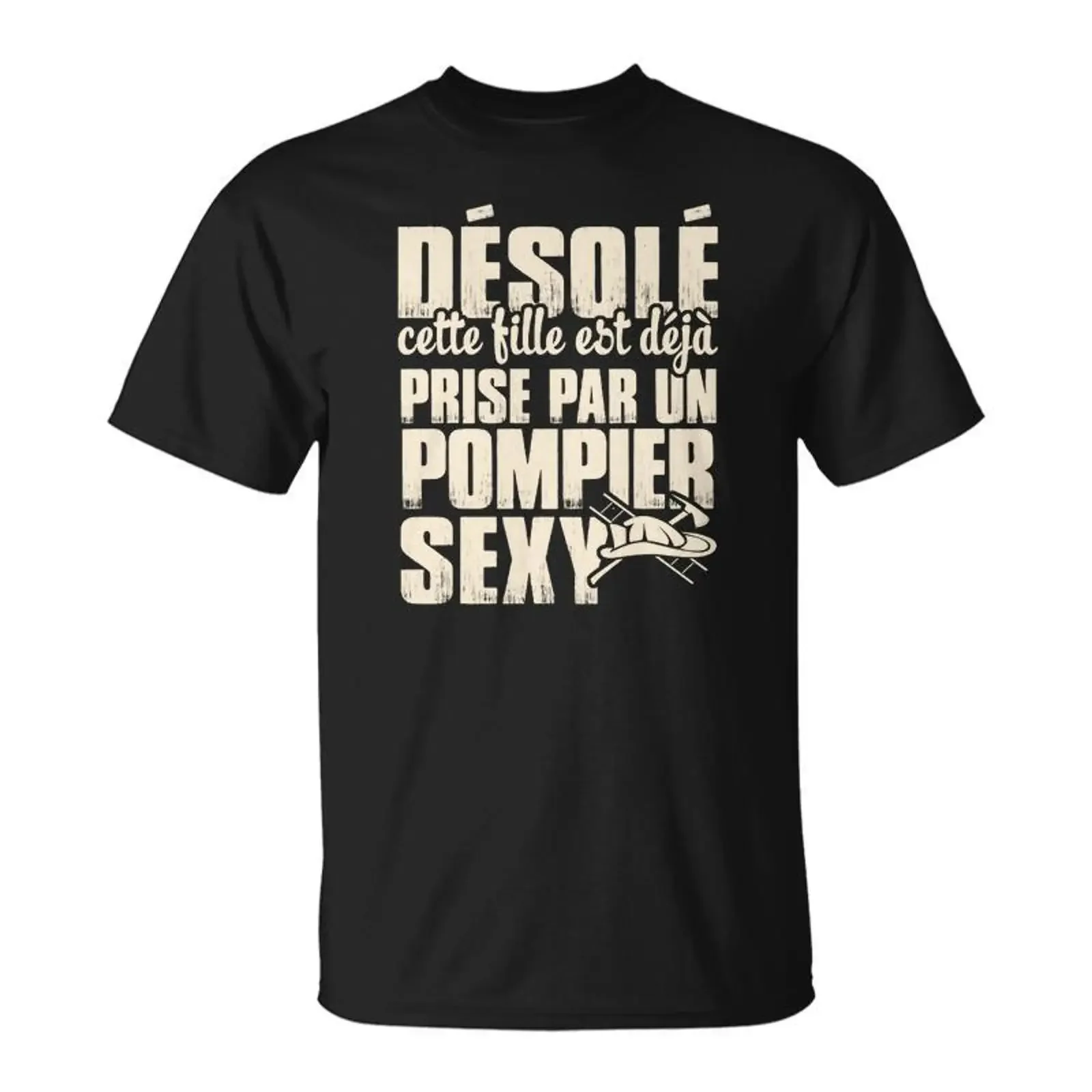 T Shirt Fille Prise par Pompier Sexy Amoureux des Pompiers Cadeauxyz vintage Washed Versatile Soft Casual Slightly graphic