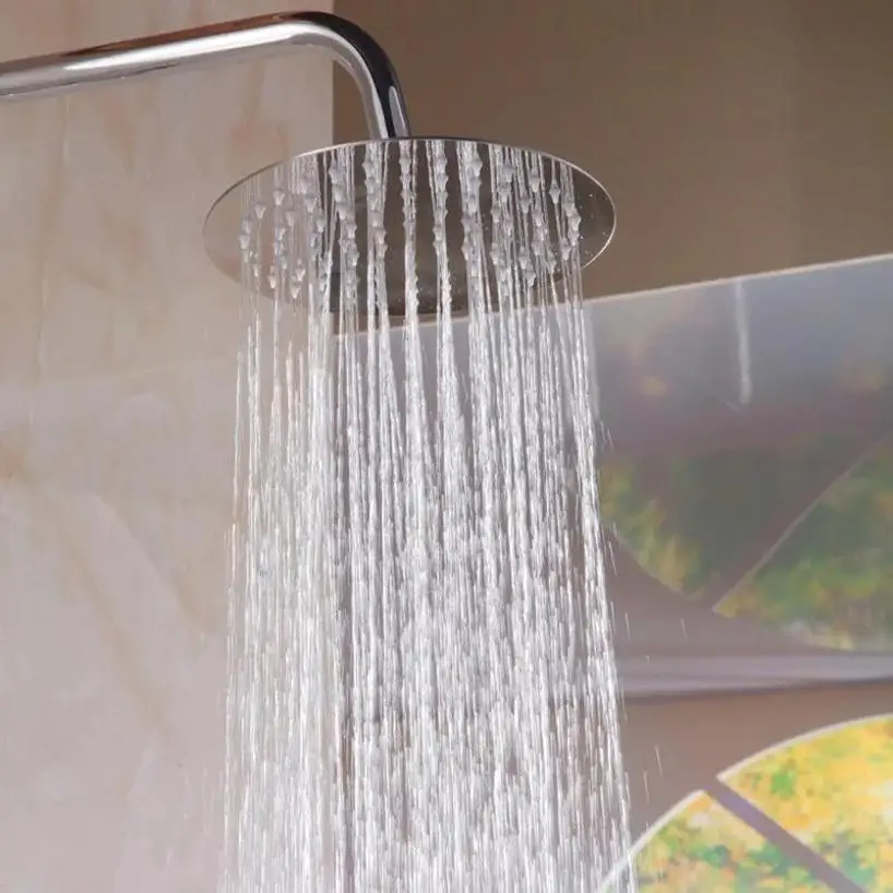 New Useful 1Pc 8-Inch 304 Stainless Steel Large Top Spray Shower Head High Pressure Rain Showerhead For Household Bathroom