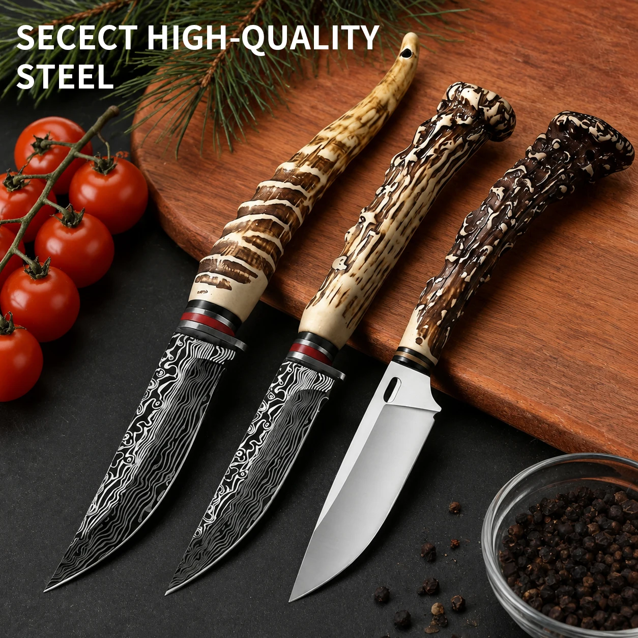 3-Piece Multi-Functional Kitchen Knife Set – Stainless Steel,Sharp and Durable Blades with Non-Slip Ergonomic Handles