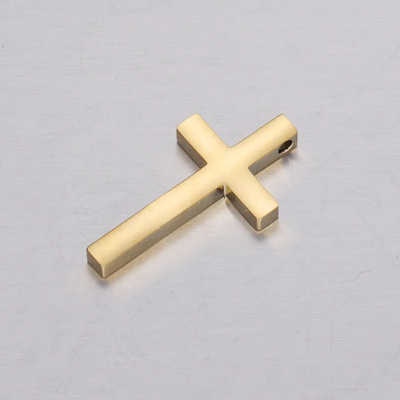 5Pcs 17x31mm Cross Mirror Polish 304 Stainless Steel Blank Stamping Charms Pendants Tags Diy Jewelry Findings Accessoires