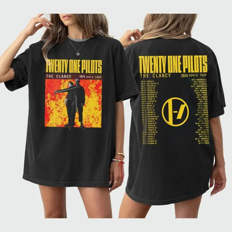 

Pilotss band 2024-2025 Clancy World Tour Double Sided with Dates Unisex Shirt