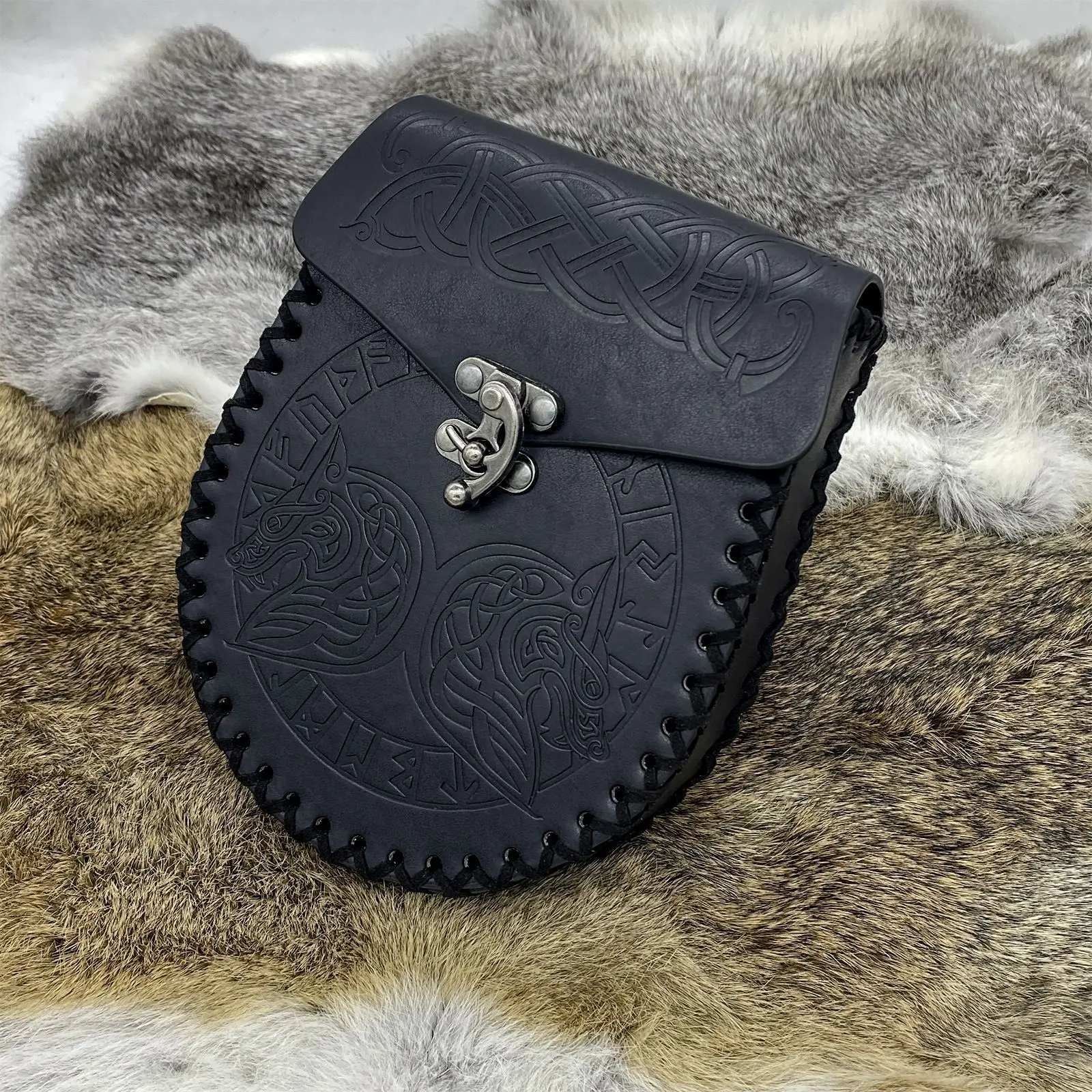 Mittelalterliche Wikinger-Geldtasche, Tasche, Cosplay, zum Aufhängen, Gürtel, Hüfttasche, Unisex, Leder, Kordelzug, Geldbörse, Party-Zubehör, Requisite – Detail 22