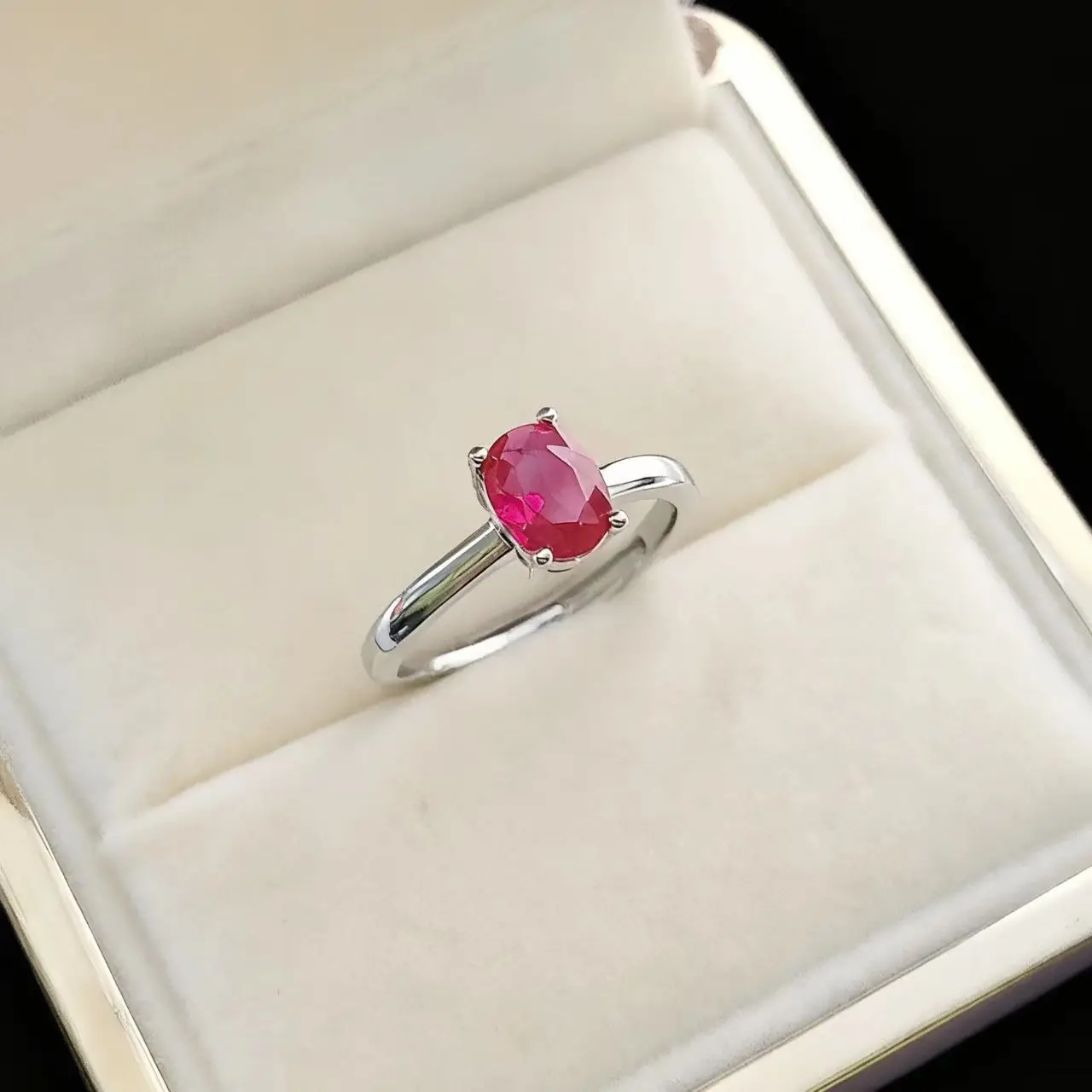 Exclusive Design Produces Ruby and Sapphire Four-Carat Ring - Fashionably Simple - Cultured Gemstone Ring for Women