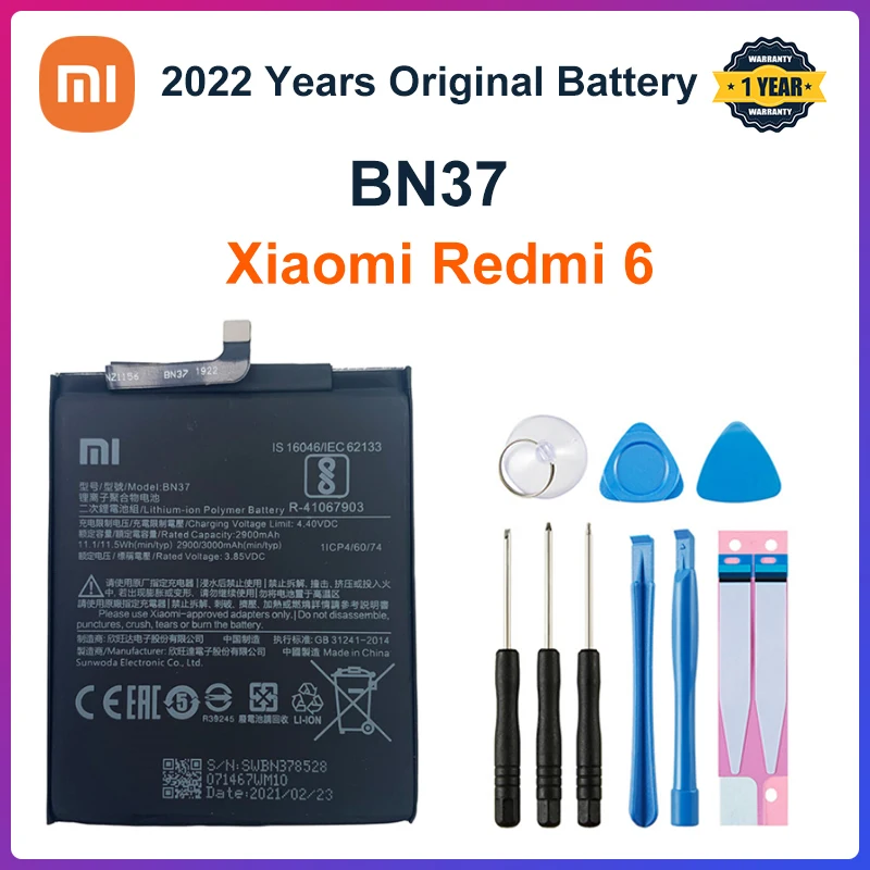 

Оригинальный аккумулятор Xiao Mi BN37 3000 мАч для Xiaomi Redmi 6 Redmi6 Redmi 6A высококачественные сменные батареи для телефона