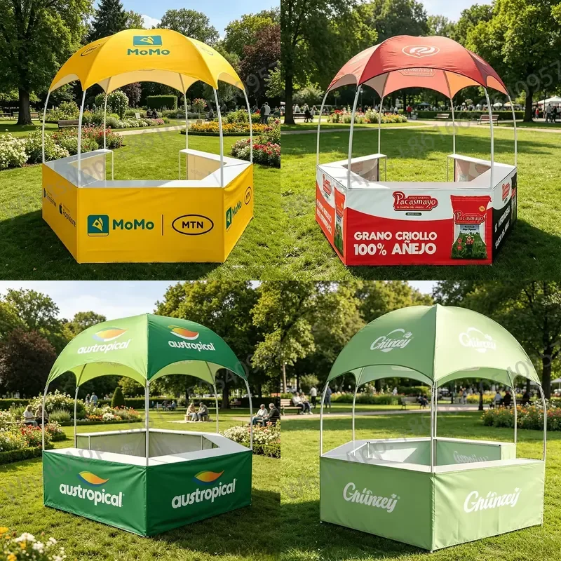 Custom Advertising Promo Kiosk Booth Promotion Events Exhibition Booth 3x3 Tent Large Display Hexagonal Dome Tent