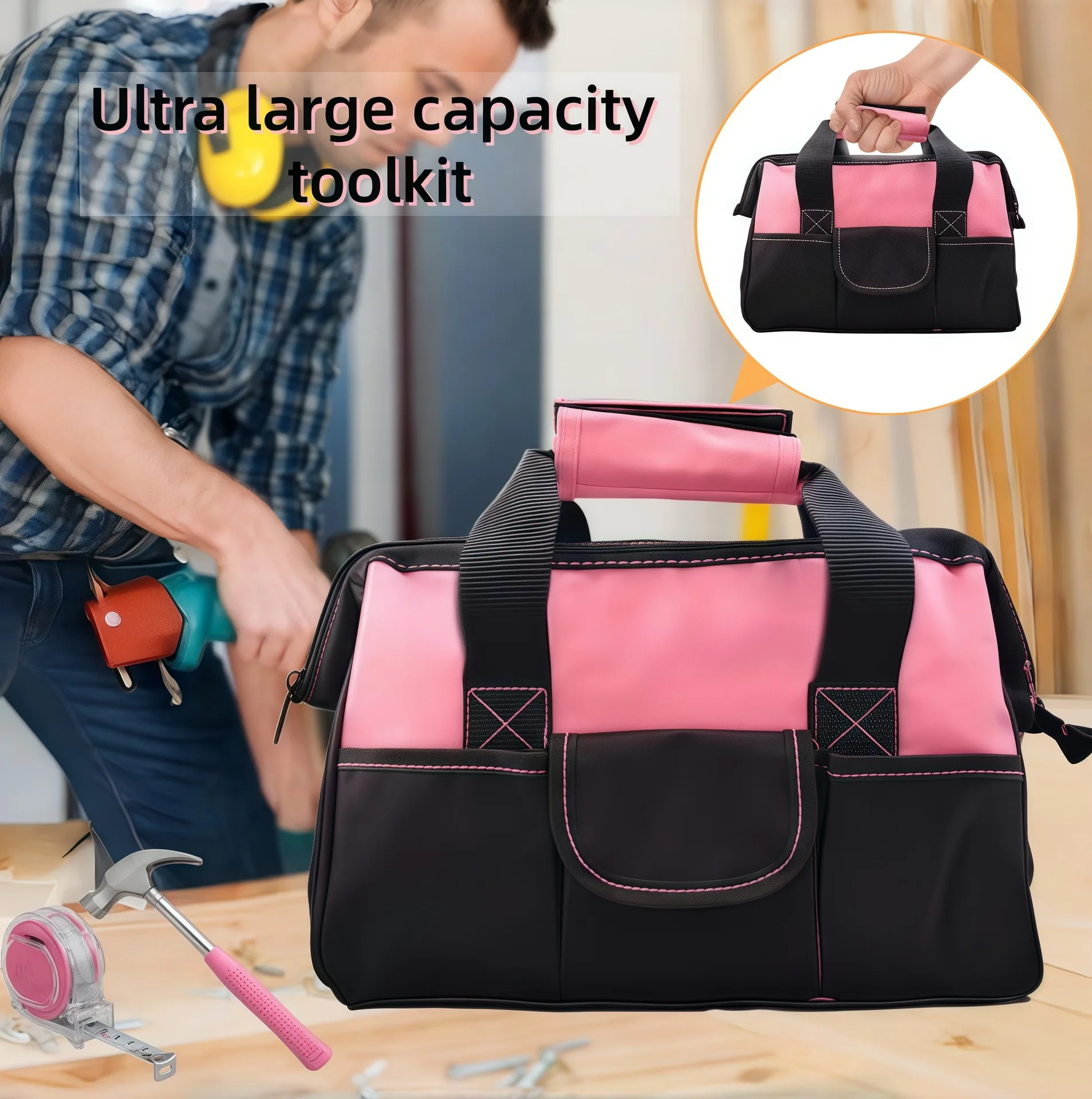 New Multifunctional Large Capacity Tool Bag, Durable Hardware Storage Pouch for Electrician Carpenter