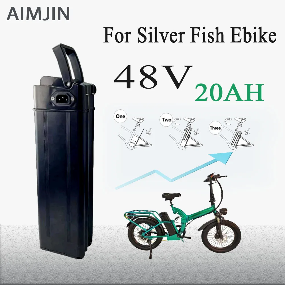 

48V 20Ah For Silver Fish Ebike 500W 750W 1000W 42V 15AH BMS 18650 Lithium Battery Pack with Charger