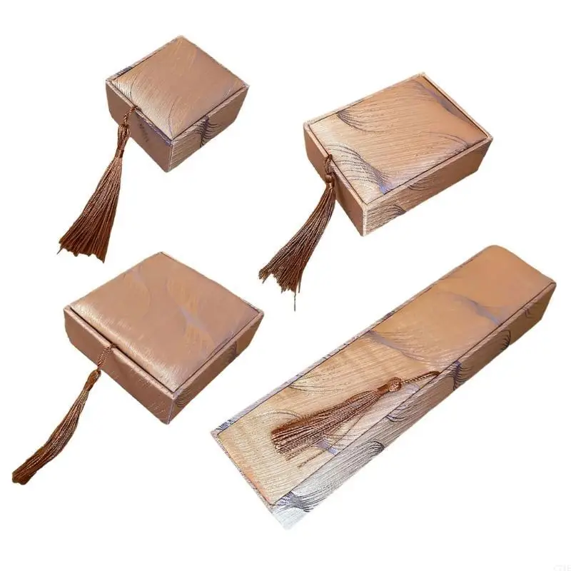 

Китайская винтажная коробка для ювелирных изделий, винтажная шкатулка для драгоценностей с кисточками для ожерелья, колец, и