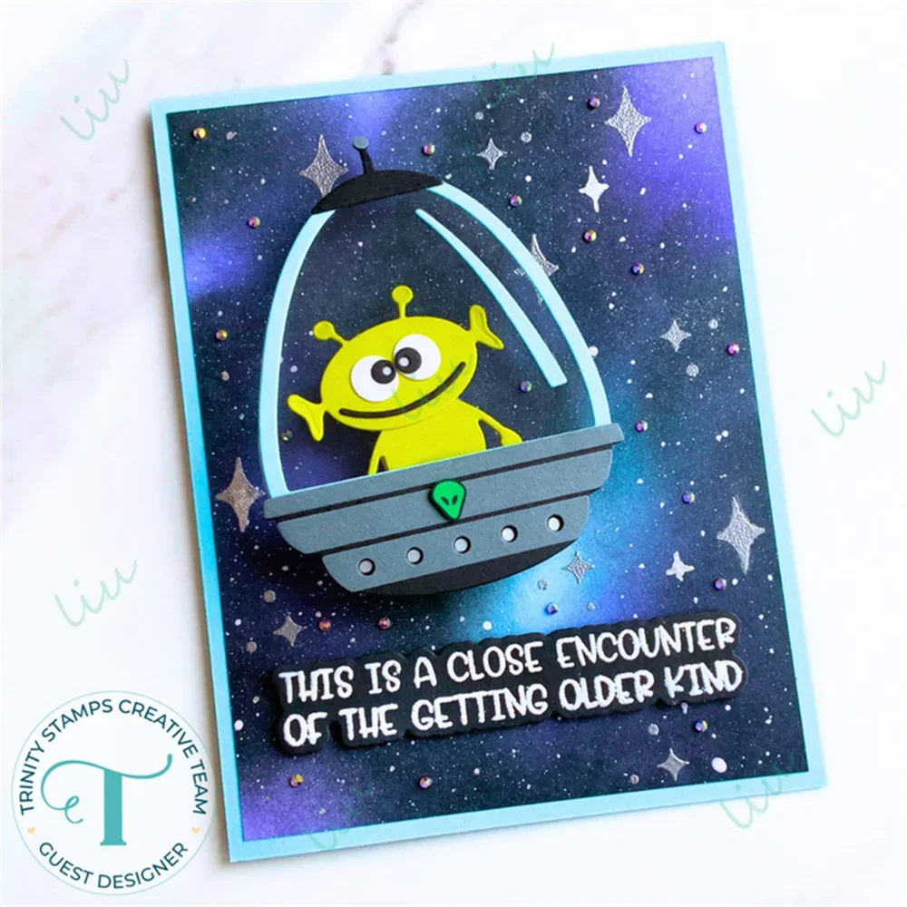 Tiny Astronaut Die Set Tiny Alien Die Set DIY Handmade Embossed Templates Photo Albums Nurses 2025 May New Metal Cutting Dies