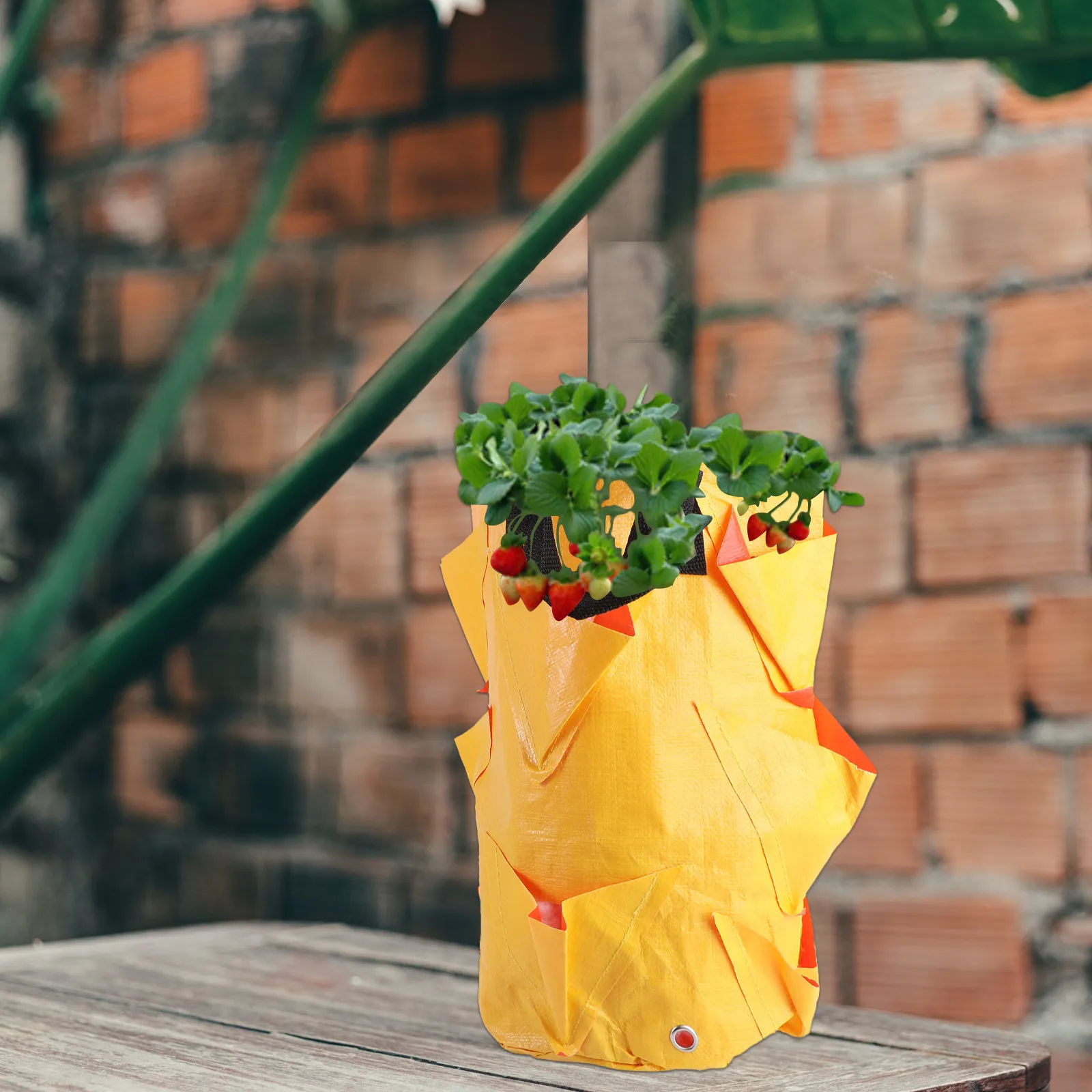 1Pcs Strawberry Growing Bag Hanging Wall Plant Pot Large Multi-Pockets Pe Plant Container Vertical Garden Nursery Bag for Indoor
