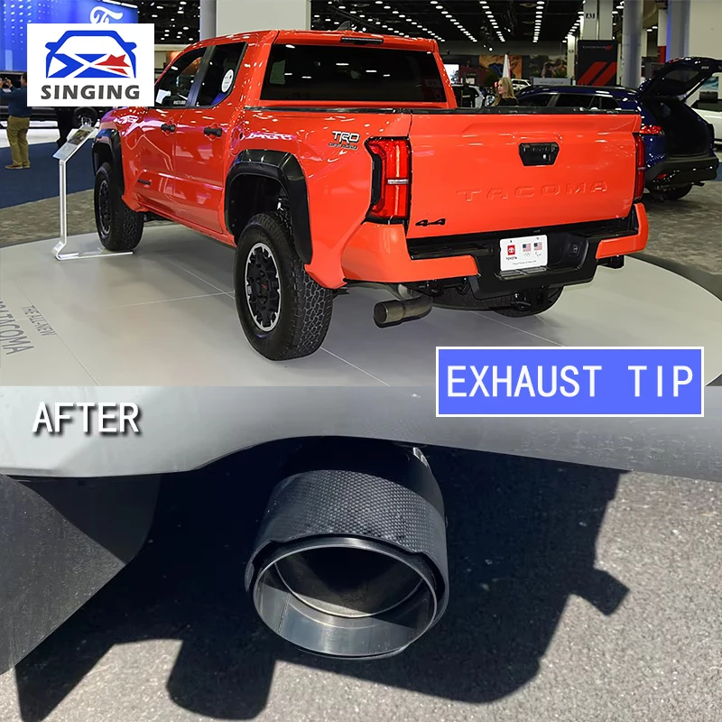 

For 2016-2025 Toyota Tacoma exhaust tip accessories muffler end pipe carbon fiber Tail throat decoration auto parts modification
