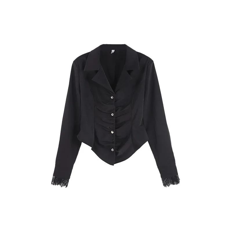 Women's Clothing 2025 Spring New Irregular Slim Shirt Tops Blouses