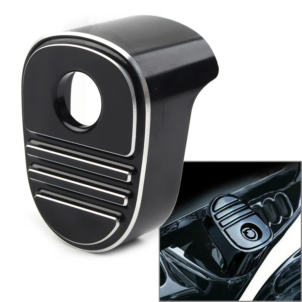 Black Motorbike Tri-Line Ignition Switch Cover #6985 For Harley Touring Bagger Electra Glide Street Glide FLH 2014-2022 Aluminum