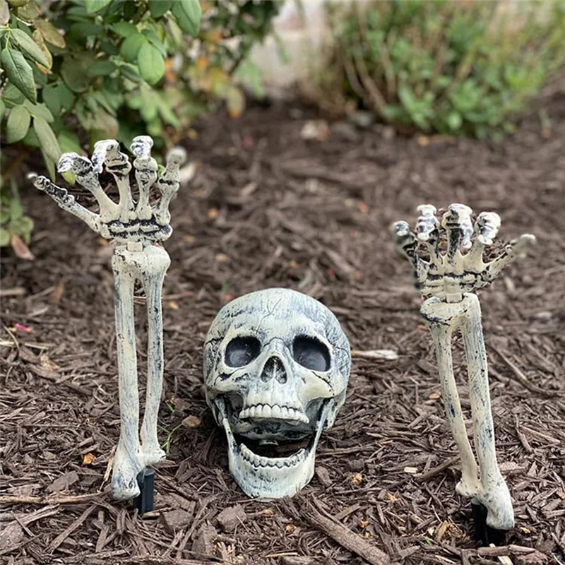 Realistic Skeleton Stakes Halloween Decorations for Lawn Stakes Garden Halloween Skeleton Decoration