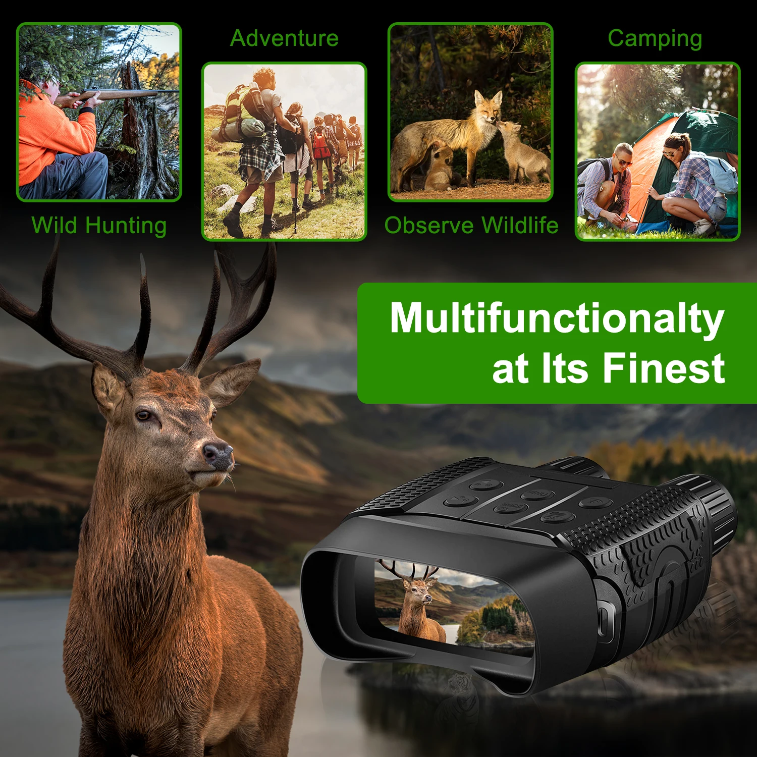 WIFI Infrared Night Vision 32GB Storage for Photos and Videos Full Dark High-Quality Digital Night Vision Goggles Binoculars