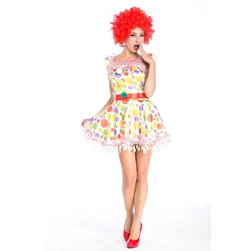

New Arrival Stylish Women Circus Clown Costumes Adult Carnival Party Fancy Dress