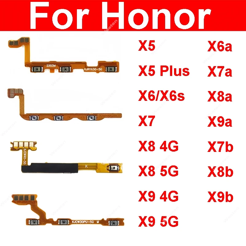 Power Audio SideKey Flex Ribbon For Huawei Honor X5 X6 X6a X6s X7 X7a X8 X8a X9 X9a X7b X8b X9b 4G 5G Power Volume Flex Cable