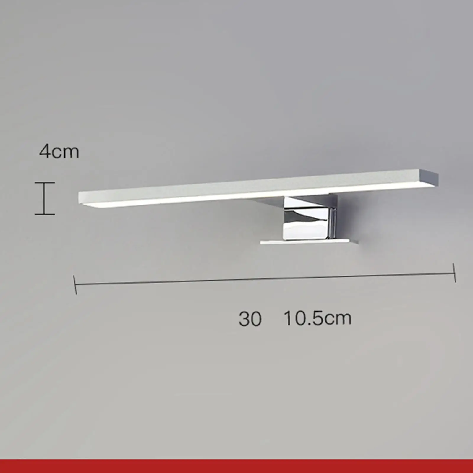 Wall Mounted LED Lighted Mirror Aluminum Acrylic Vanity Lamp with Warm Glow for Bathroom Bedroom Living Room Use