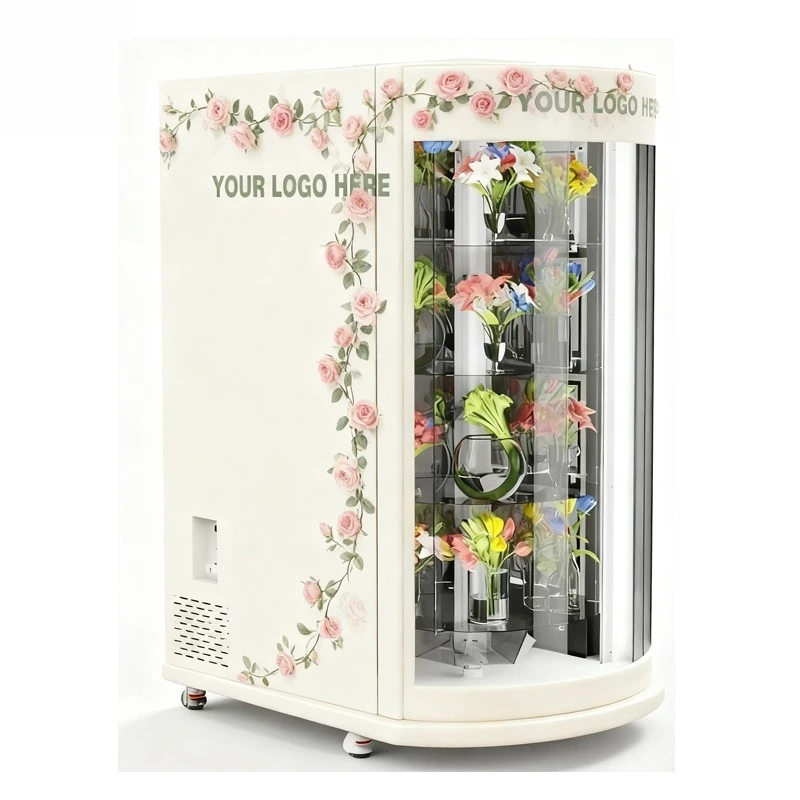 Remote Inventory Tracking Flower Vending Machine with Fresh Single Stems/Bouquets