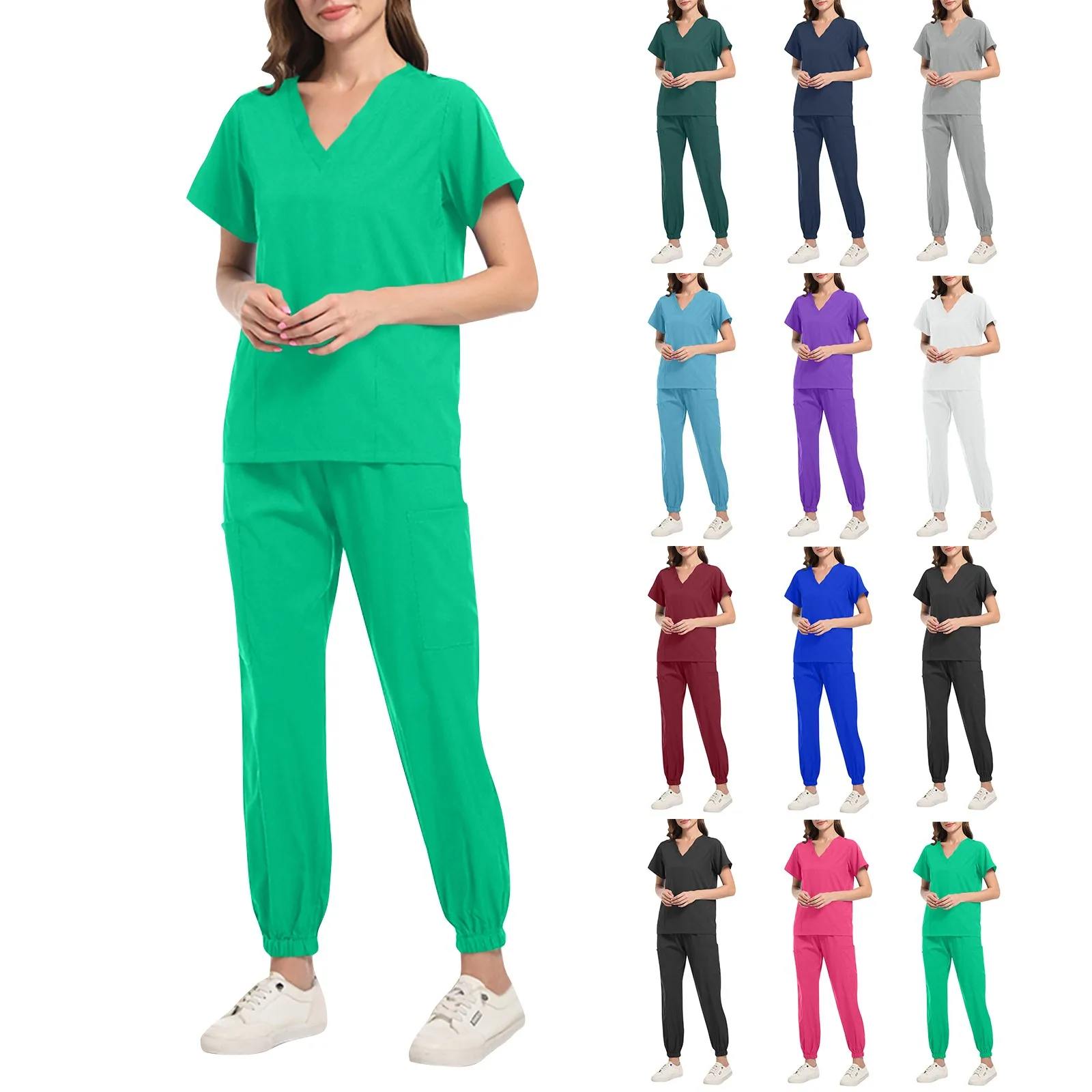 Unisex หมอเครื่องแบบทางการแพทย์ผู้ชายผู้หญิงเสื้อผ้าความงามเครื่องแต่งกายพยาบาลขัดชุดทันตแพทย์ Workwear Clinical Tops กางเกง