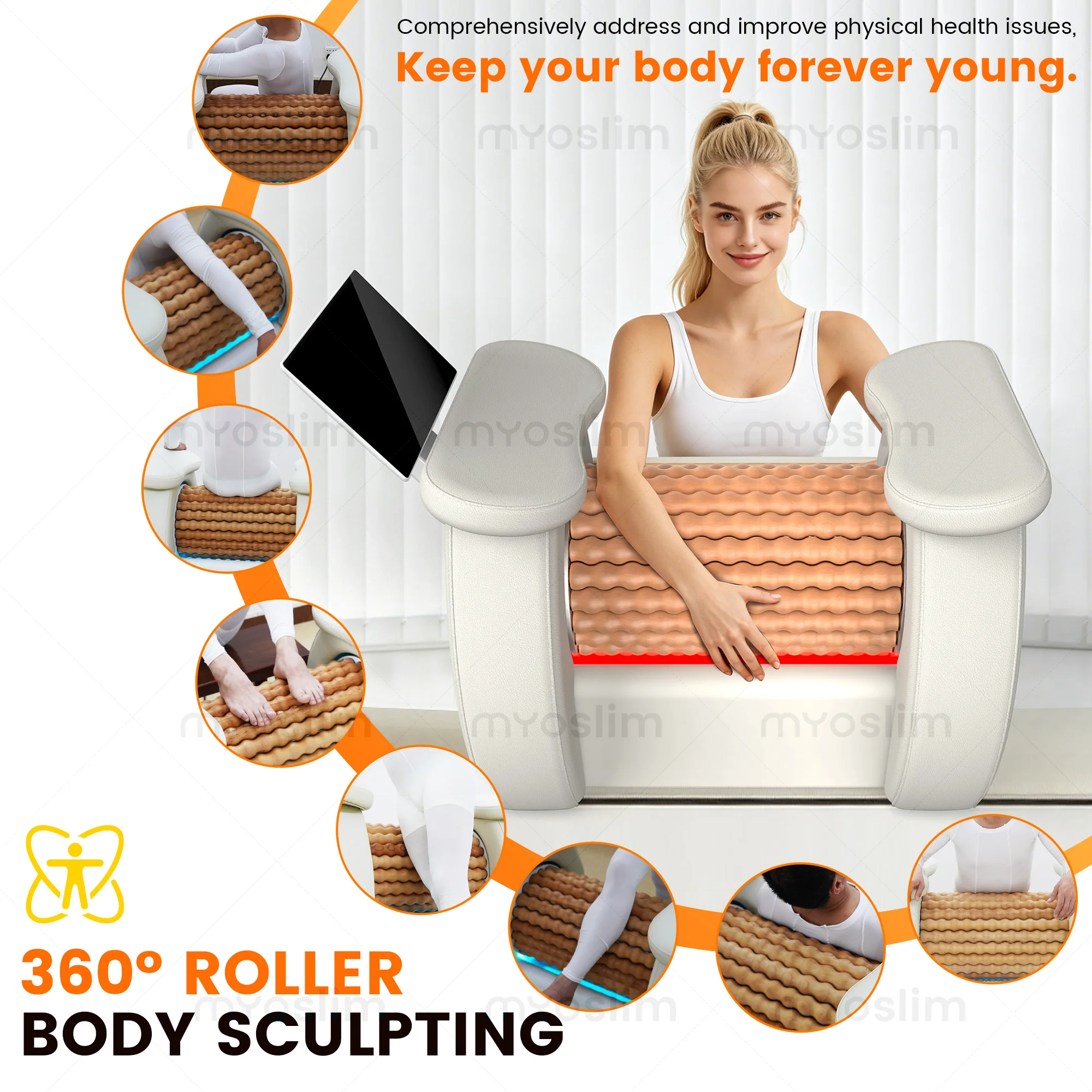 3D Roller Massager Rolling Massage Chair Machine for Full Body Relax Weight Loss Fat Burning Body Shaping Muscle Relief