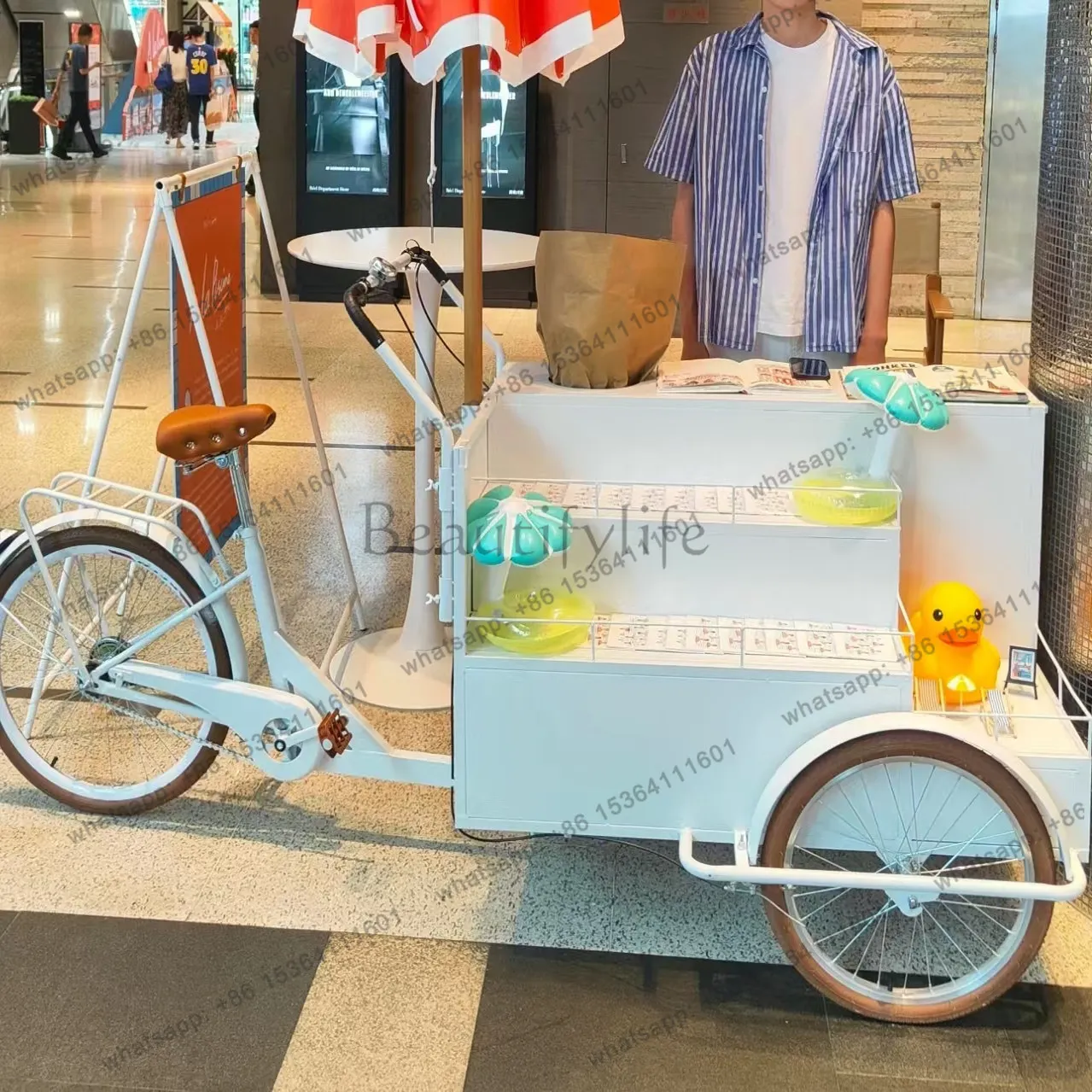 Tieyi stall shopping mall float opening event display milk tea snack stall movable trolley