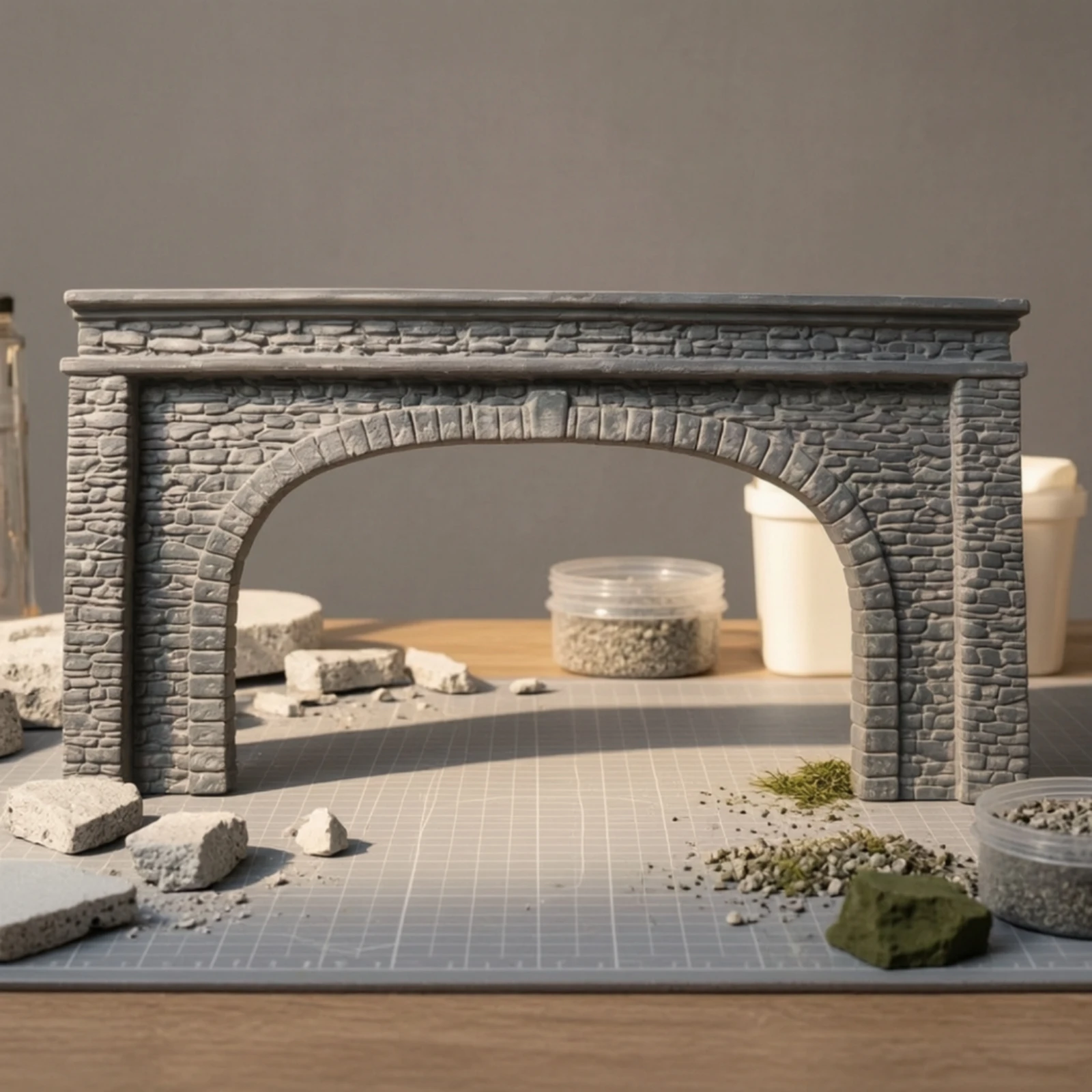 Miniature Architectural Model Piece Small-Scale Plaster Model Piece Scenic Building Component Compact Flexible for Hobbyists