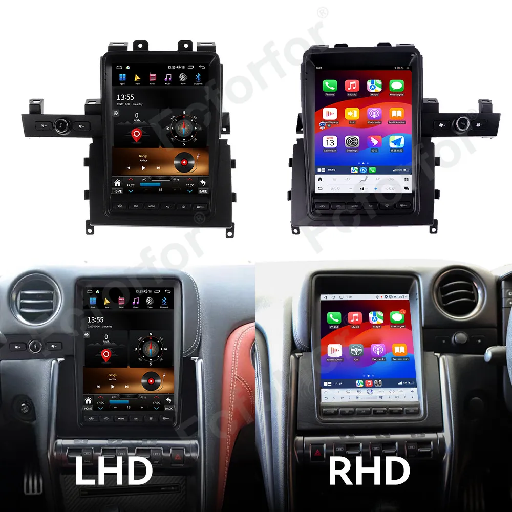 10.4 Inch Vertical Screen For Nissan GTR 2011-2017 CarPlay Android 14 Car Radio Multimedia Player GPS Navigation Update 4G WiFi