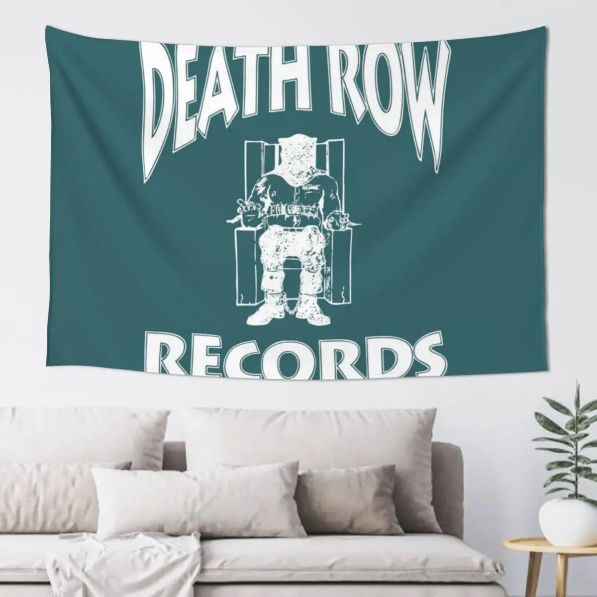 

Death Row Records Adult Unisex White Logo with Sleeve Hit Heavy Tapestry Decoration Wall Hanging Wall Room Decor Cute Tapestry