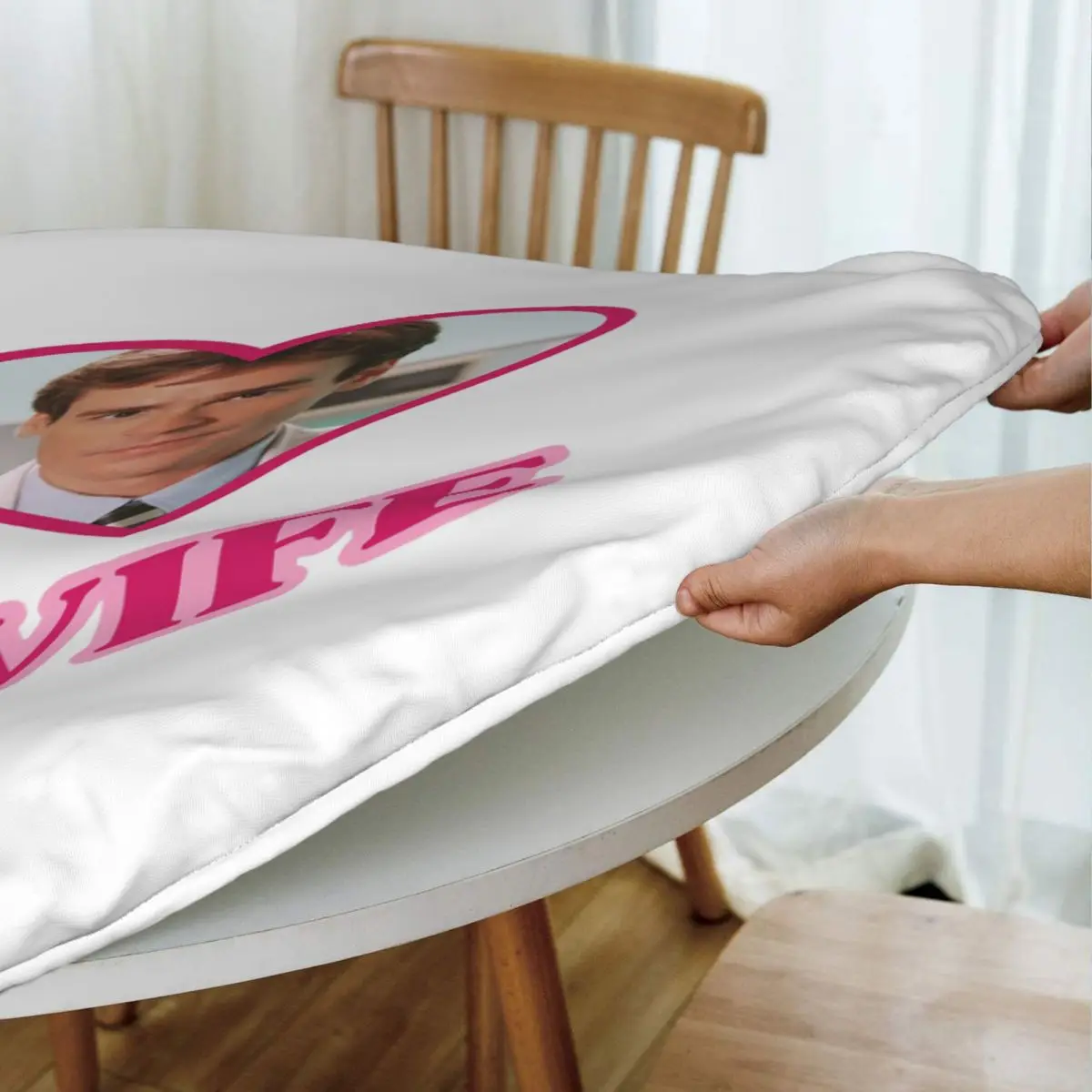I Love James Wilson House MD Waterproof Round Tablecloth Oilproof Table Cloth for Kitchen Events Dining Table Cover