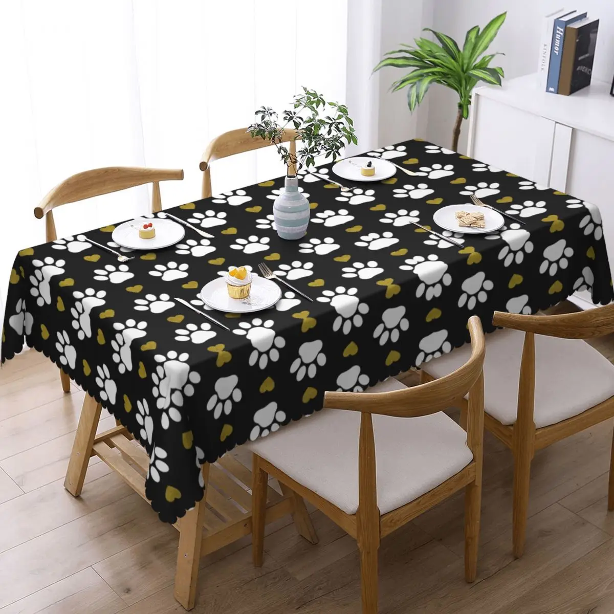 Rectangular Trendy Pattern Of Paw Table Cloth Waterproof Tablecloth Outdoor 45