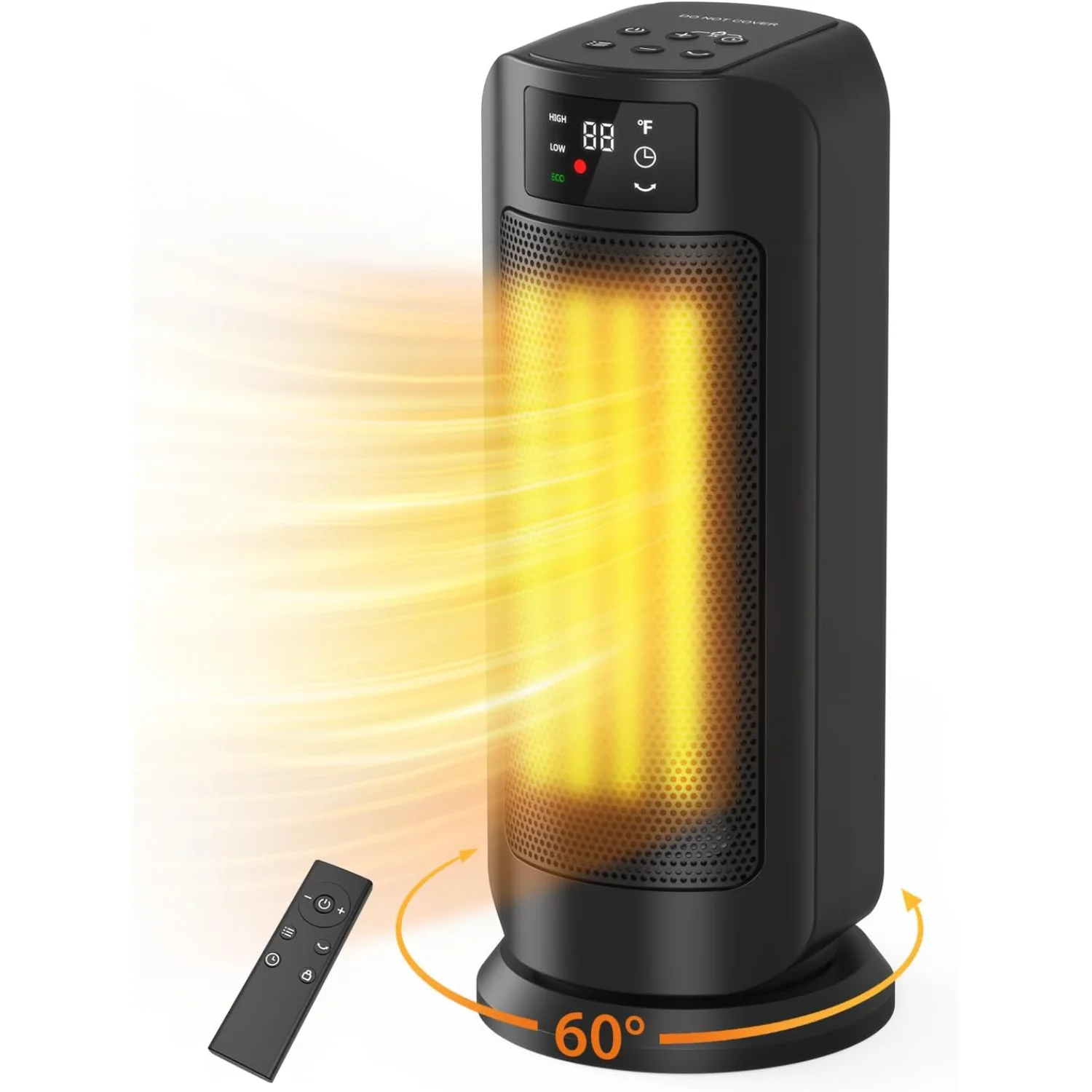 

Обогреватель 1500 Вт, портативный обогреватель нагреватель 200 футов для внутреннего использования в офисном гараже, керамический обогрев с пультом дистанционного управления, цифровой термо