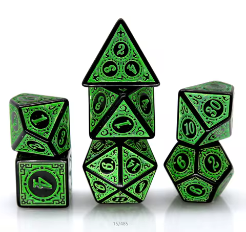 7Pcs/set Acrylic Window D20 D12 D10 D00 D8 D6 D4 Dice Set for DND Dungeons and Dragons RPG Home Kids Entertainment Games Toys