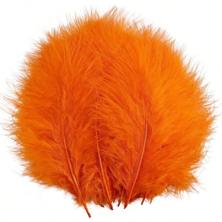 

Orange Fluffy Turkey Marabou Feather 10-18cm for Crafts DIY Dream Catcher Fringe Trim Carnival Valentine Wedding Decor