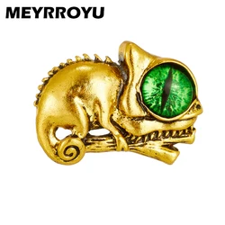 MEYRROYU Big Eye Animal Women's Brooch Zinc Alloy Gold Silver Color Round Enamal Eyes Animal Woman Brooch on Bags Clothes