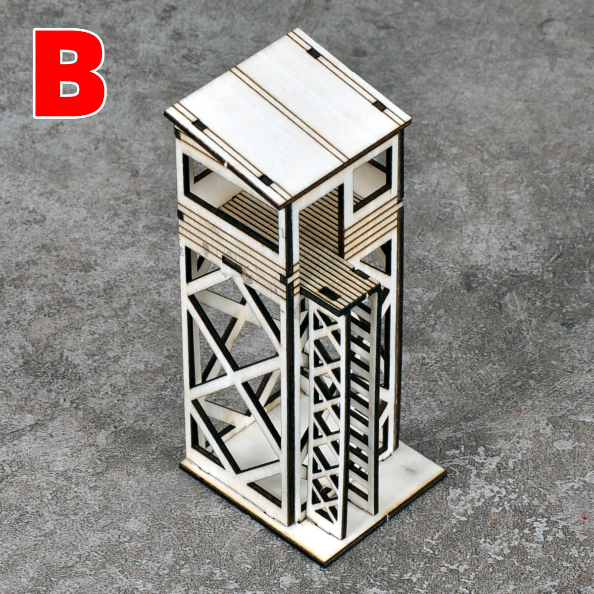 Architekturmodell zum Zusammenbauen, Sandtisch, Wachturm, Wachposten, Miniaturgebäude, Diorama, Maßstabsmodellbausatz, Maßstab 1:72 – Detail 2