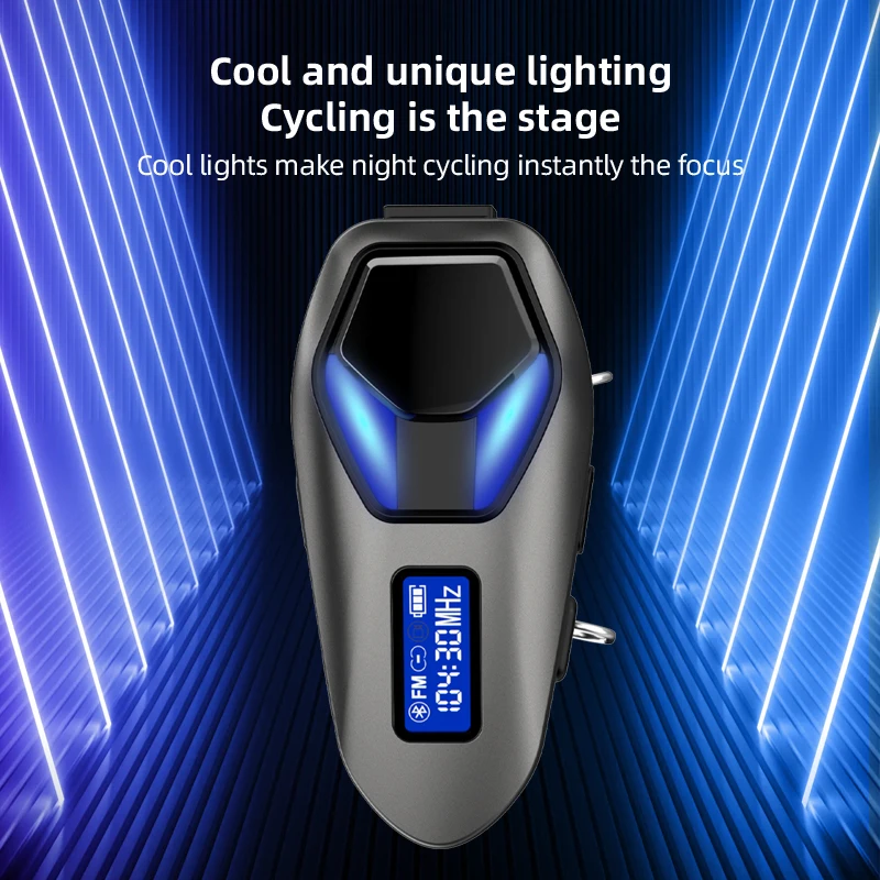 Cool Light Helmet Bluetooth Headset For Universal Motorcycle Helmet FM Display Night Ride Visibility Streamline Body Gear