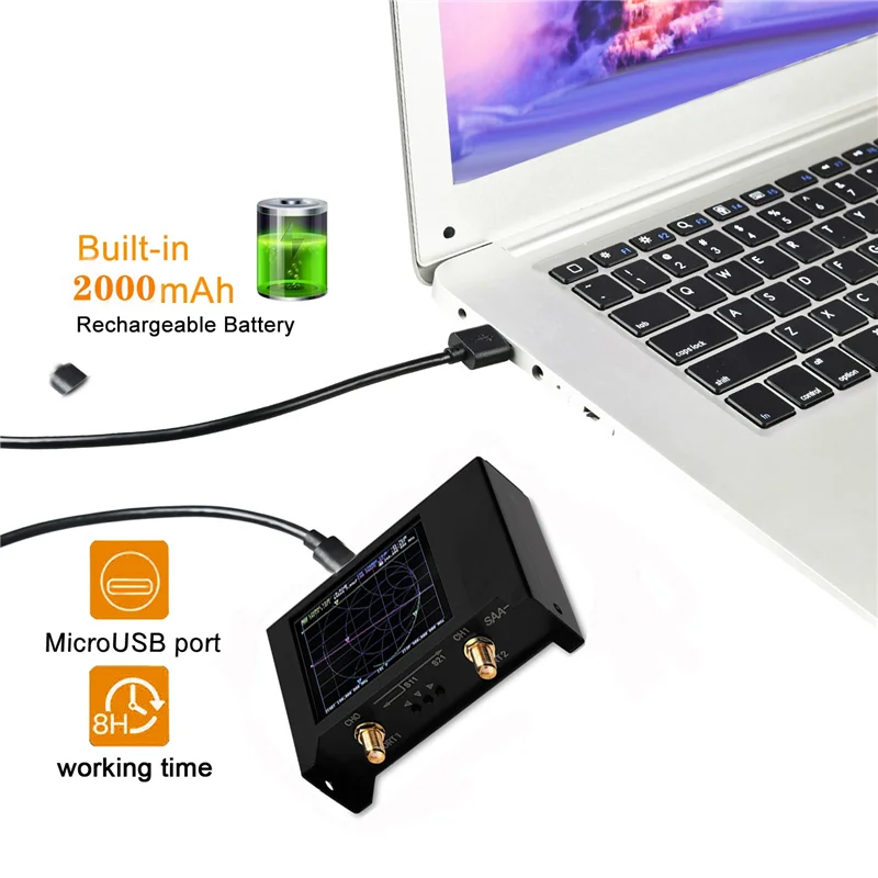 كامل نانوفنا V2 2.8 بوصة تعمل باللمس 3G ناقلات شبكة محلل SAA2 الموجات القصيرة هوائي محلل VHF UHF شبكة محلل Bla