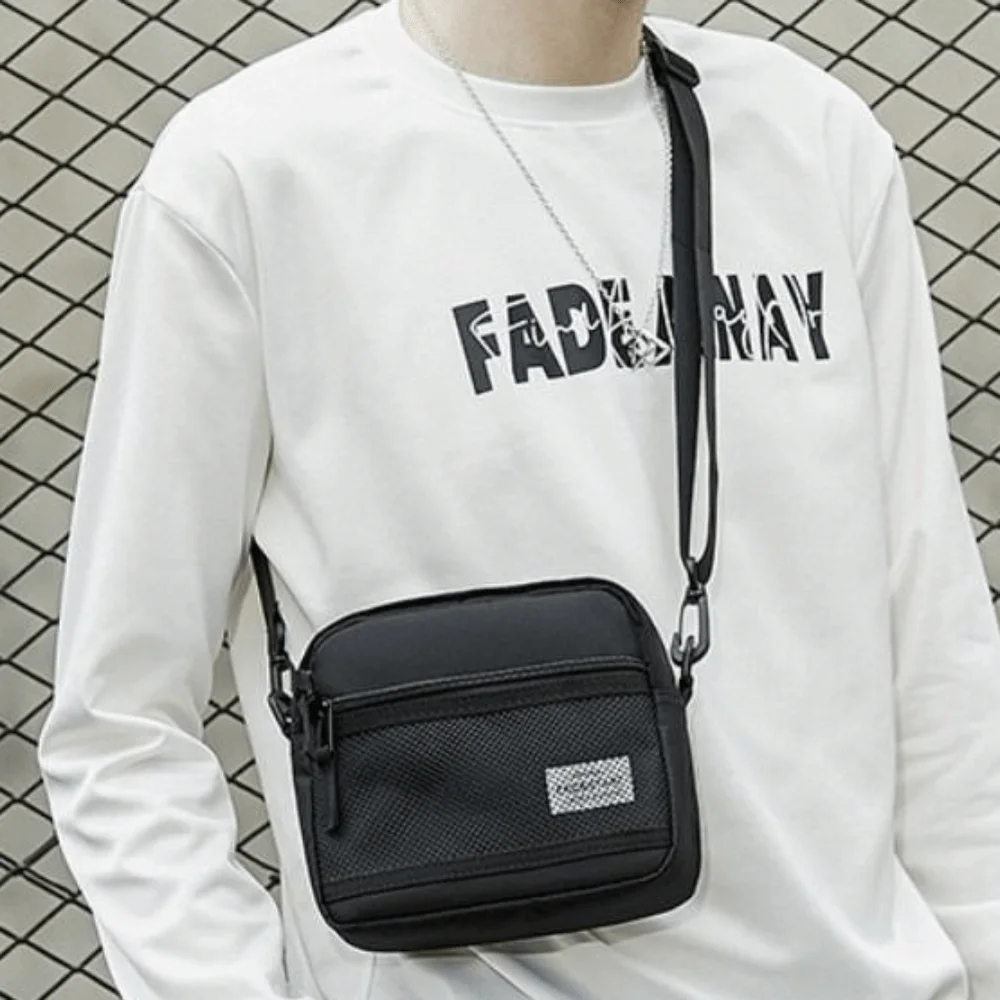 

Oxford Cloth Men Crossbody Bag Large Capacity Multi-pockets Male Phone Purse Removable Adjustable Strap Messenger Bag