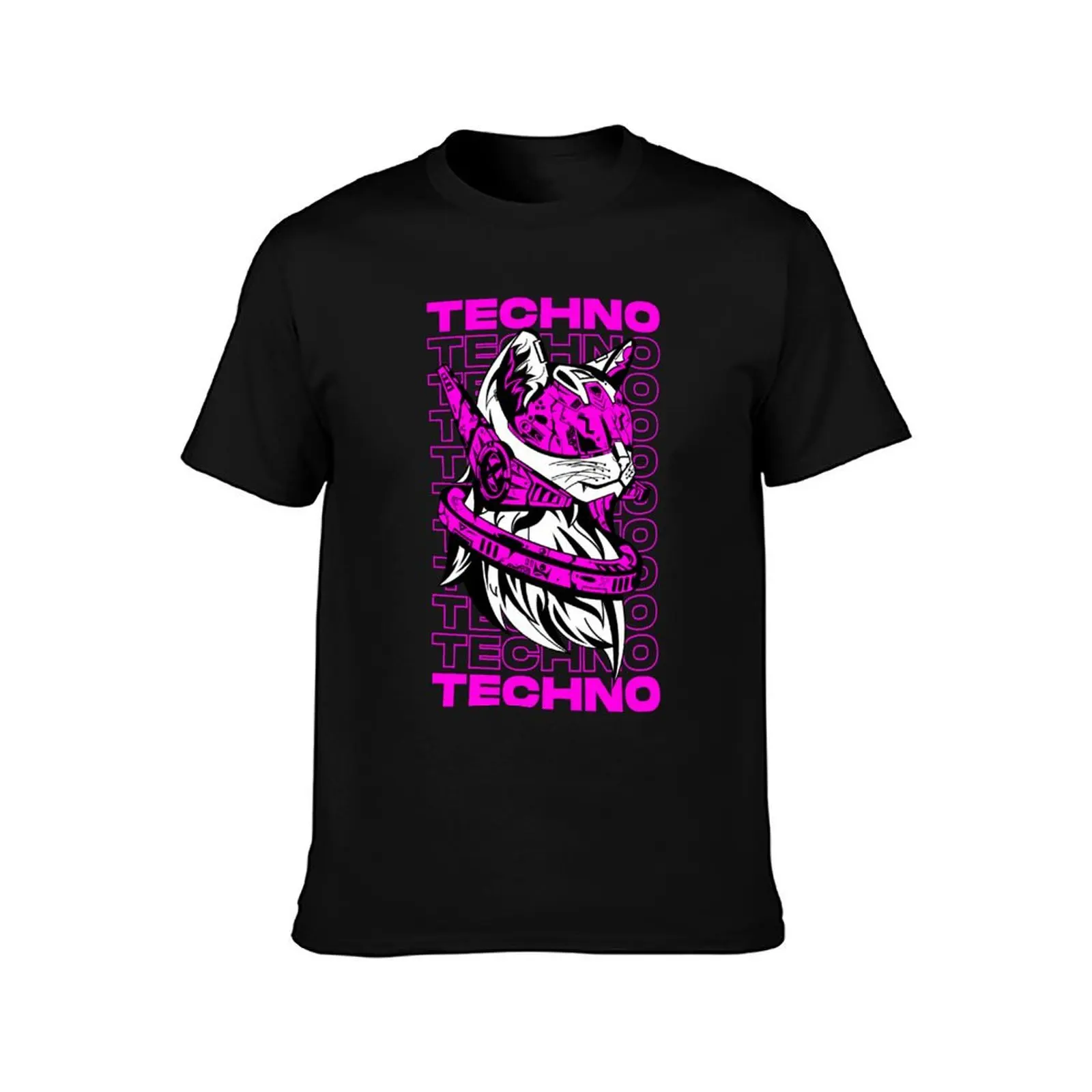 Techno Cat T-Shirt Plus Size Short Sleeve T-Shirt