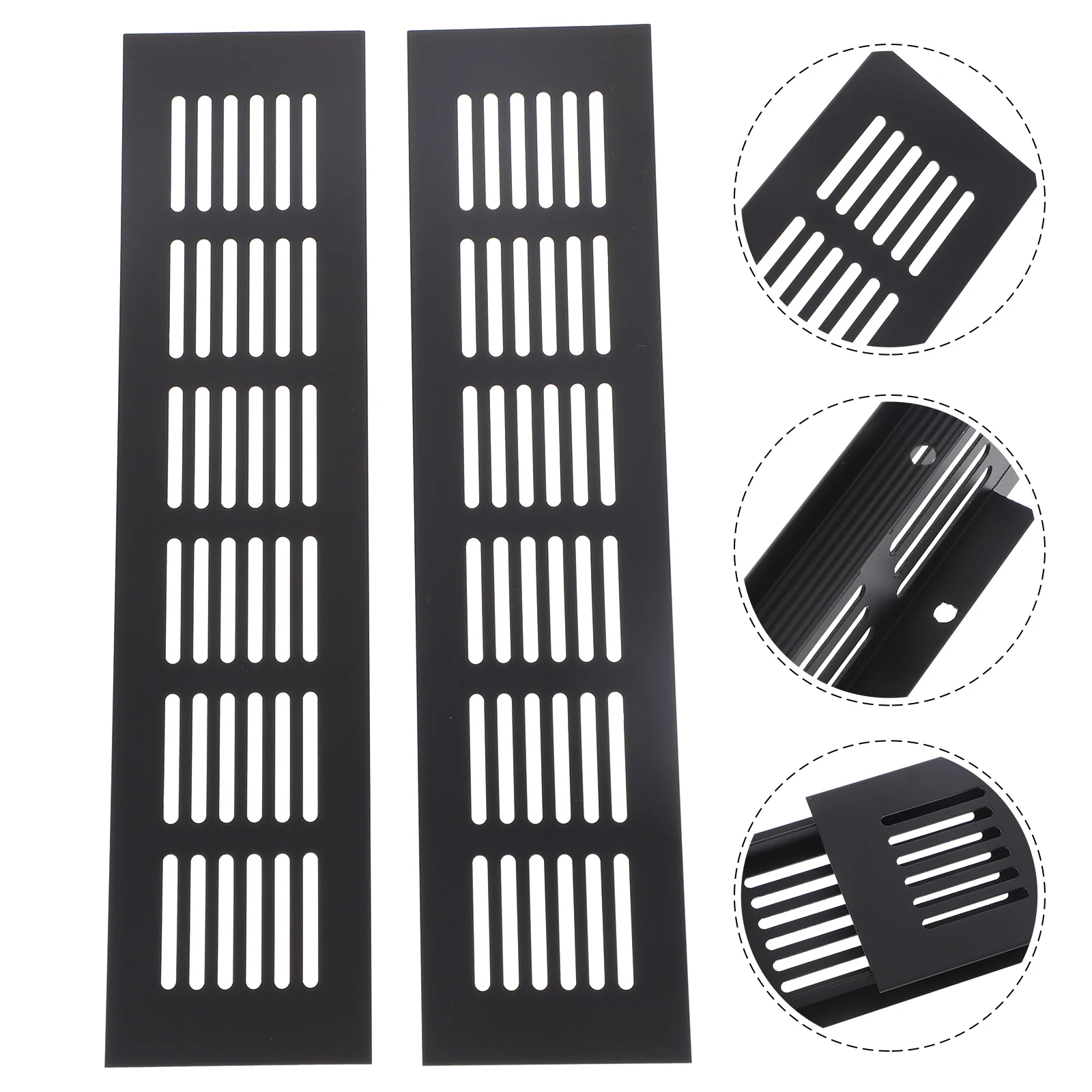 

2 Pcs Cabinet Vent Covers Furniture Mesh Air Aluminum Alloy Breathable Wardrobe Rectangle